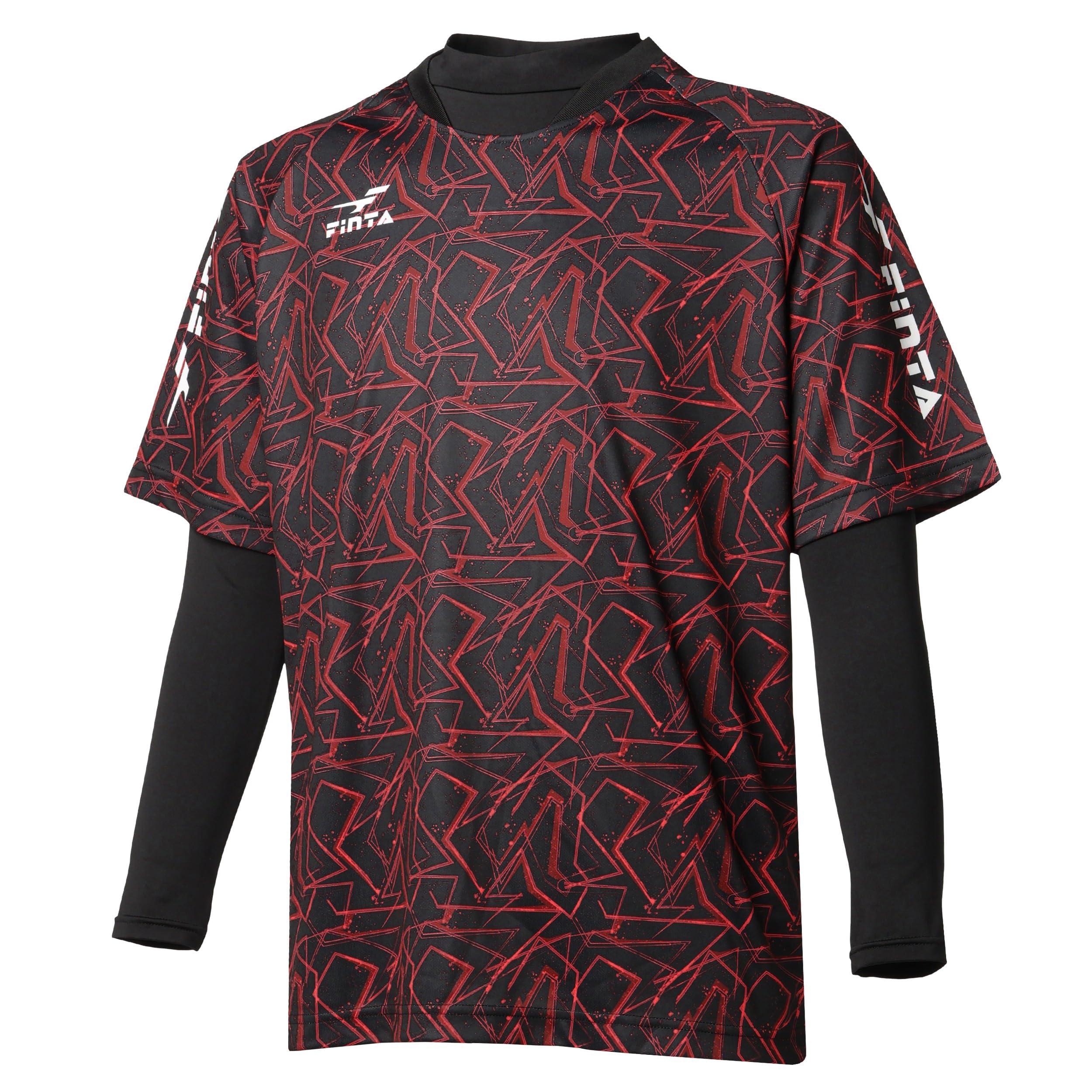 [フィンタ] FINTA サッカー メンズ プラクティスTシャツ インナーシャツ セット FT4593 (7100)レッド L