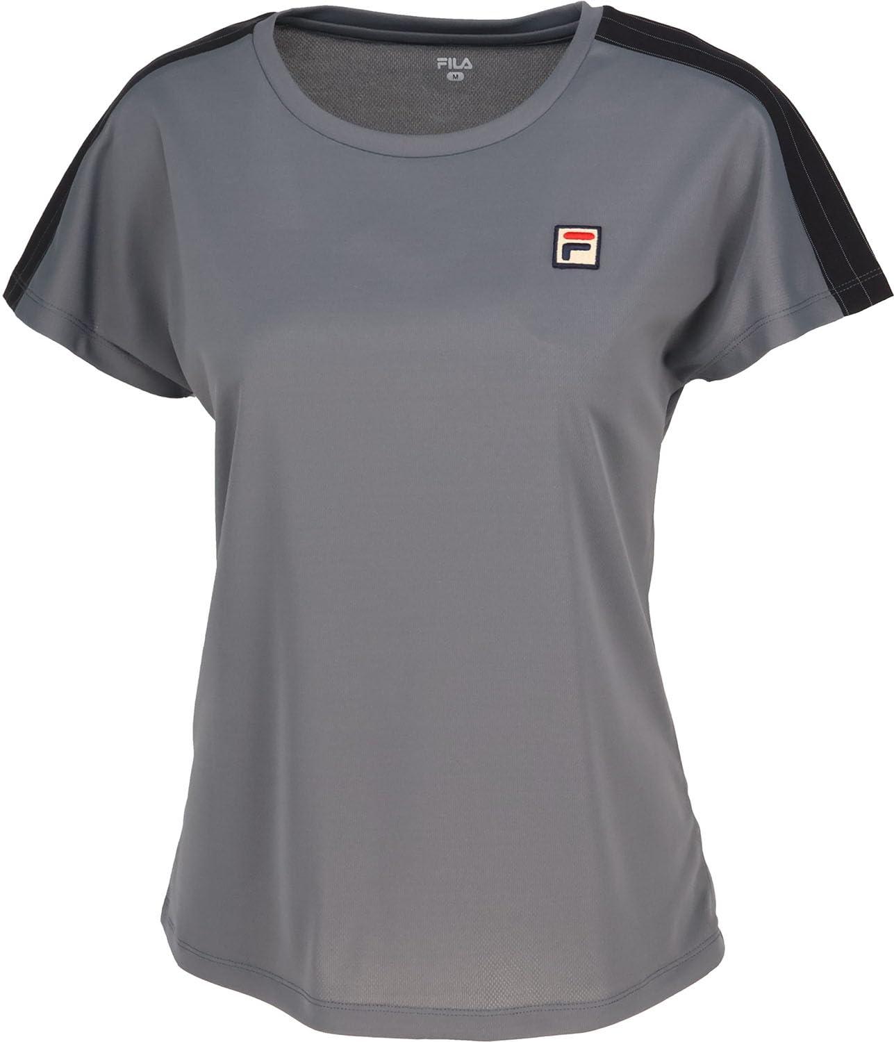 FILA TENNIS(フィラ テニス) テニス レディース 半袖 シャツ ゲームシャツ 吸汗速乾 UVカット EL0246 グレー XL