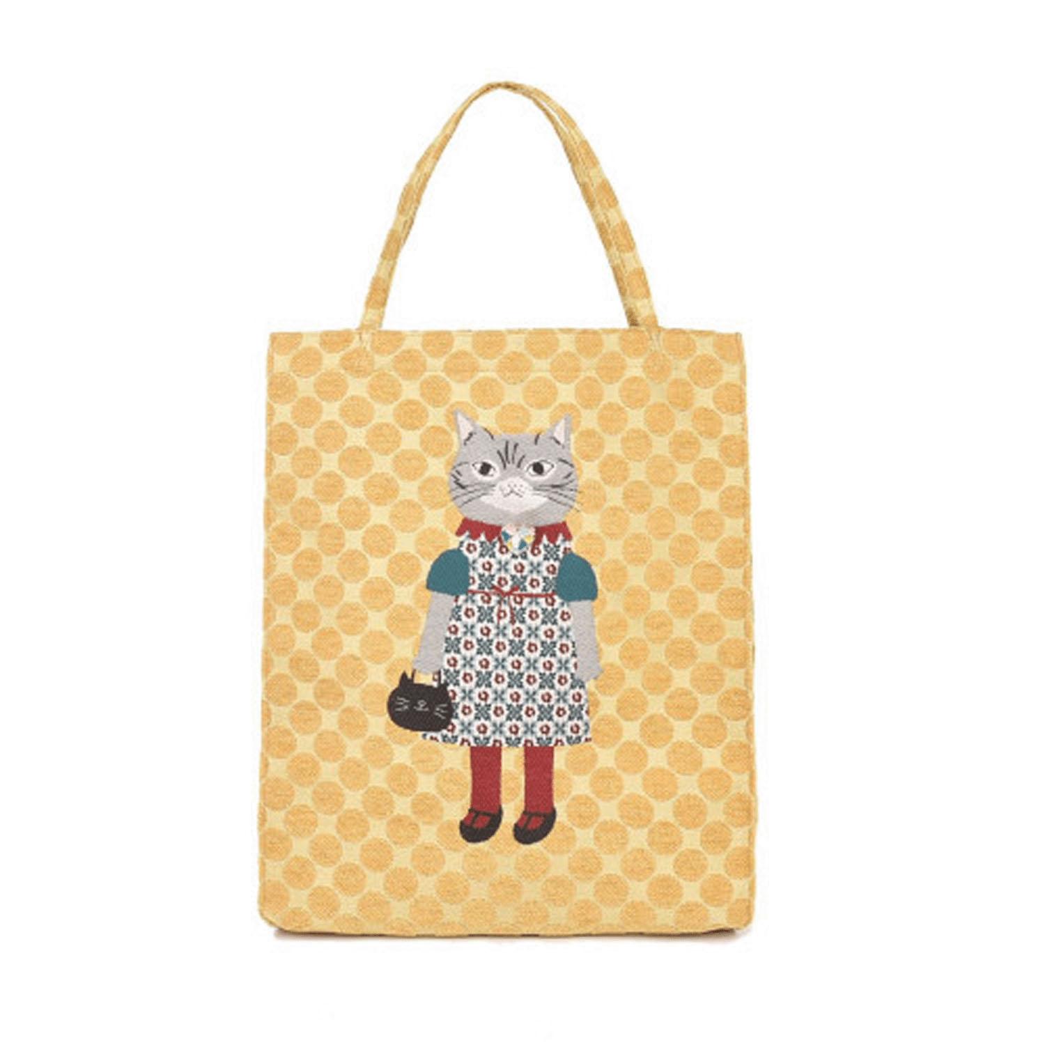 [クスグルジャパン] パーラーすずらん堂 ジャガード織スクエアバッグ つばめさん YE