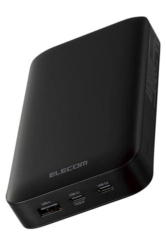 エレコム モバイルバッテリー 20000mAh 合計75W / 65W (単ポート) USB PD対応 3ポート Type-C×2 USB-A×1 大容量 C-Cケーブル付属 ブラック DE-C50L-20000BK エレコム モバイルバッテリー 20000mAh 合計75W / 65W (単ポート) USB PD対応 3ポート Type-C×2 USB-A×1 大容量 C-Cケーブル付属 ブラック DE-C50L-20000BK