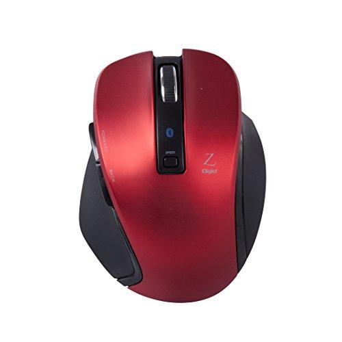 Digio2 Z 究極のカタチ Bluetoothマウス 5ボタン Blue LED Sサイズ レッド 48322