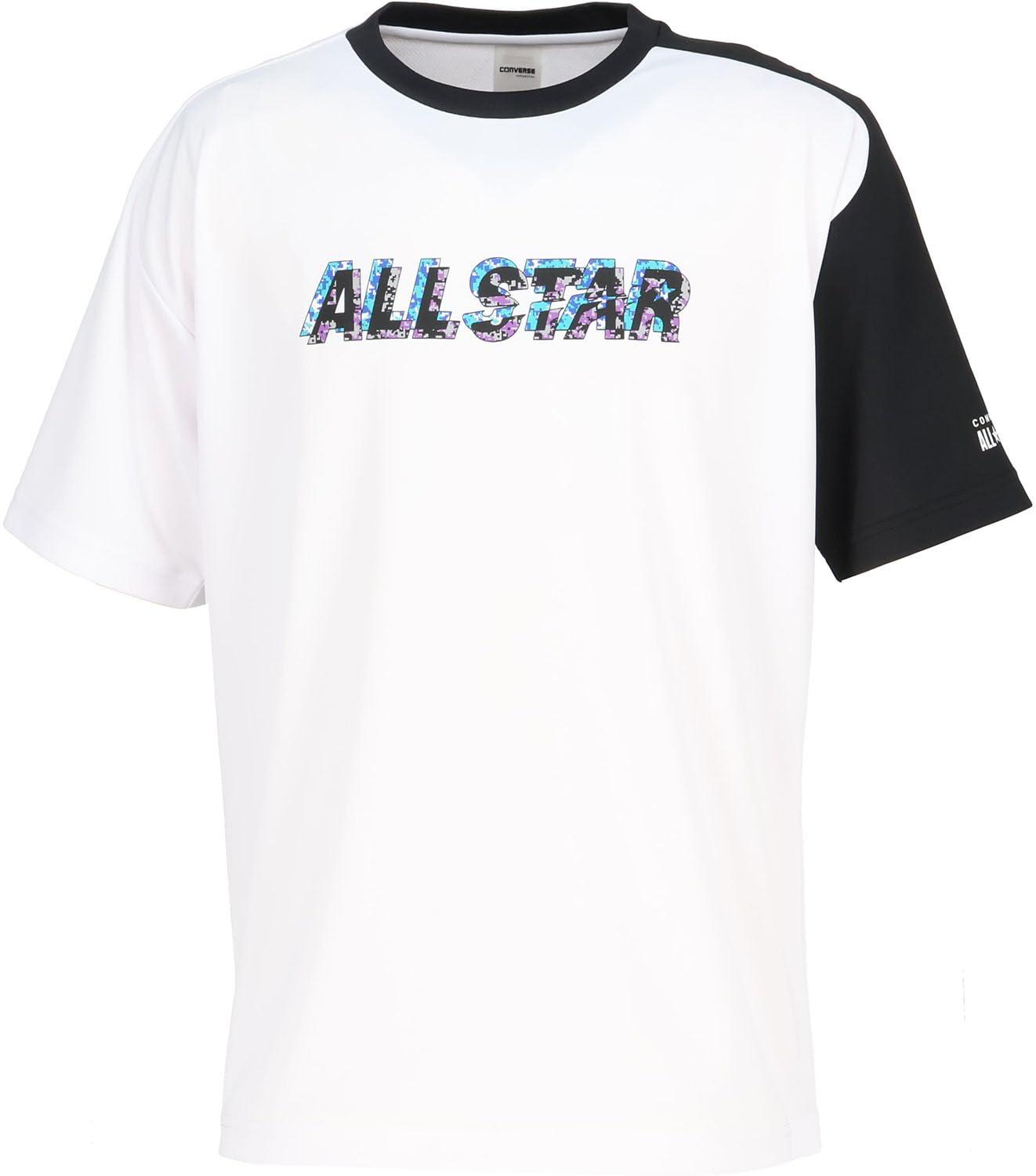 [コンバース] バスケ 半袖シャツ プリントTシャツ 吸汗 速乾 CB252357 男女兼用 ホワイト×ブラック M