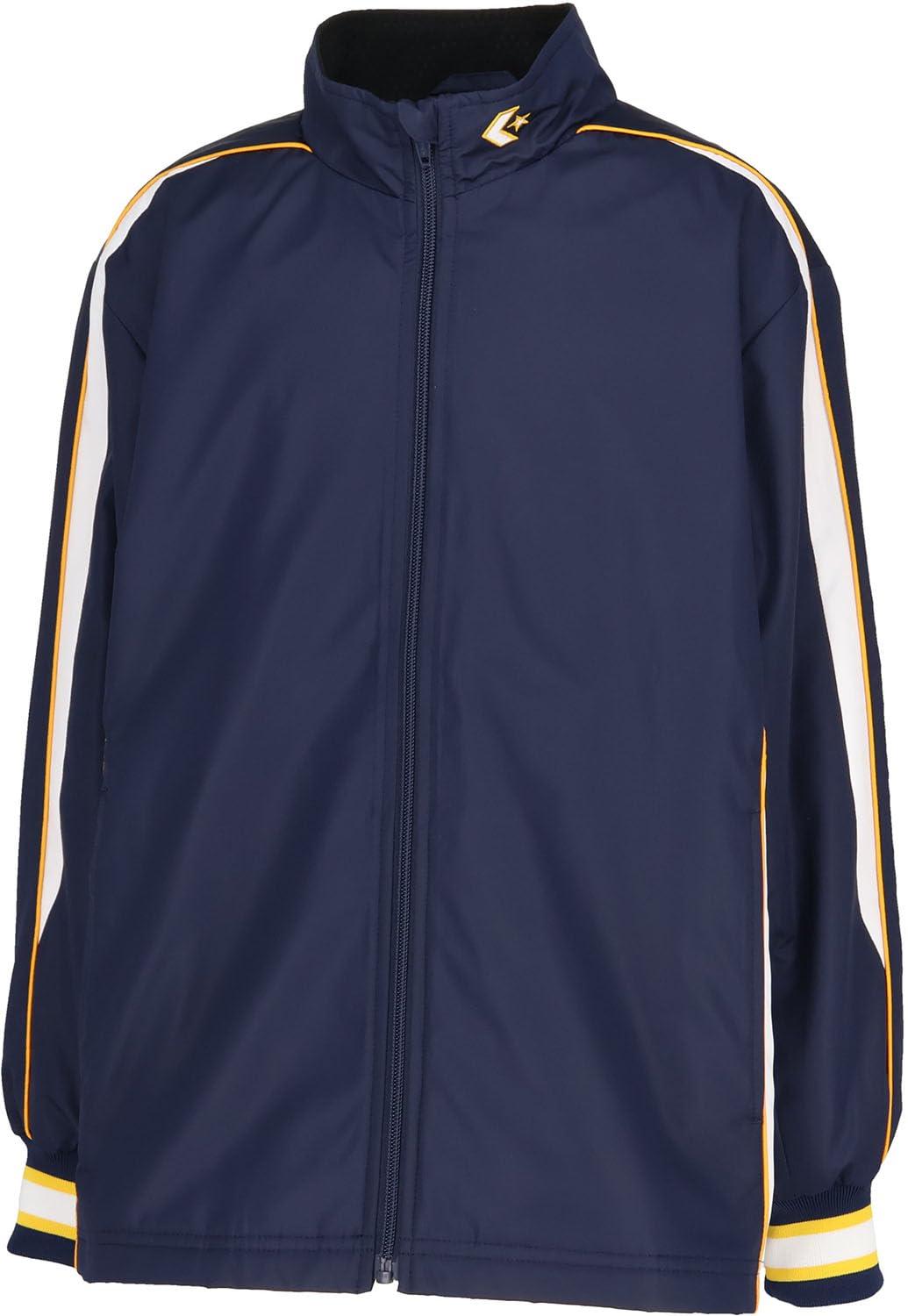 [コンバース] バスケ ウインドブレーカー ジュニアウォームアップシャツ 撥水 透湿 20cmサイズ調整可能 ジャストアジャスト CB452501S キッズ ネイビー×ホワイト 150