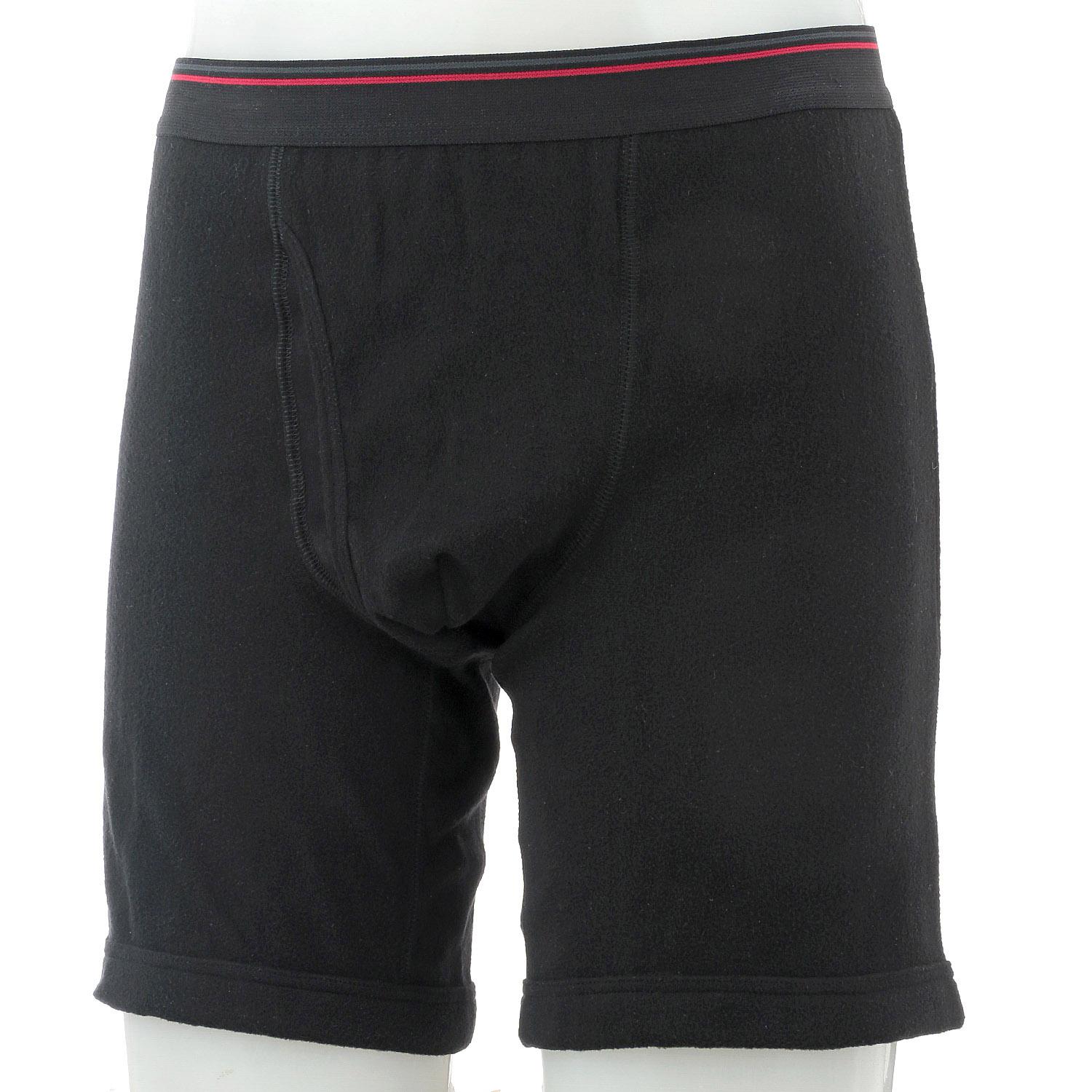 オトコの温活 ロングボクサーパンツ 綿混スムース 前開き ブラック M