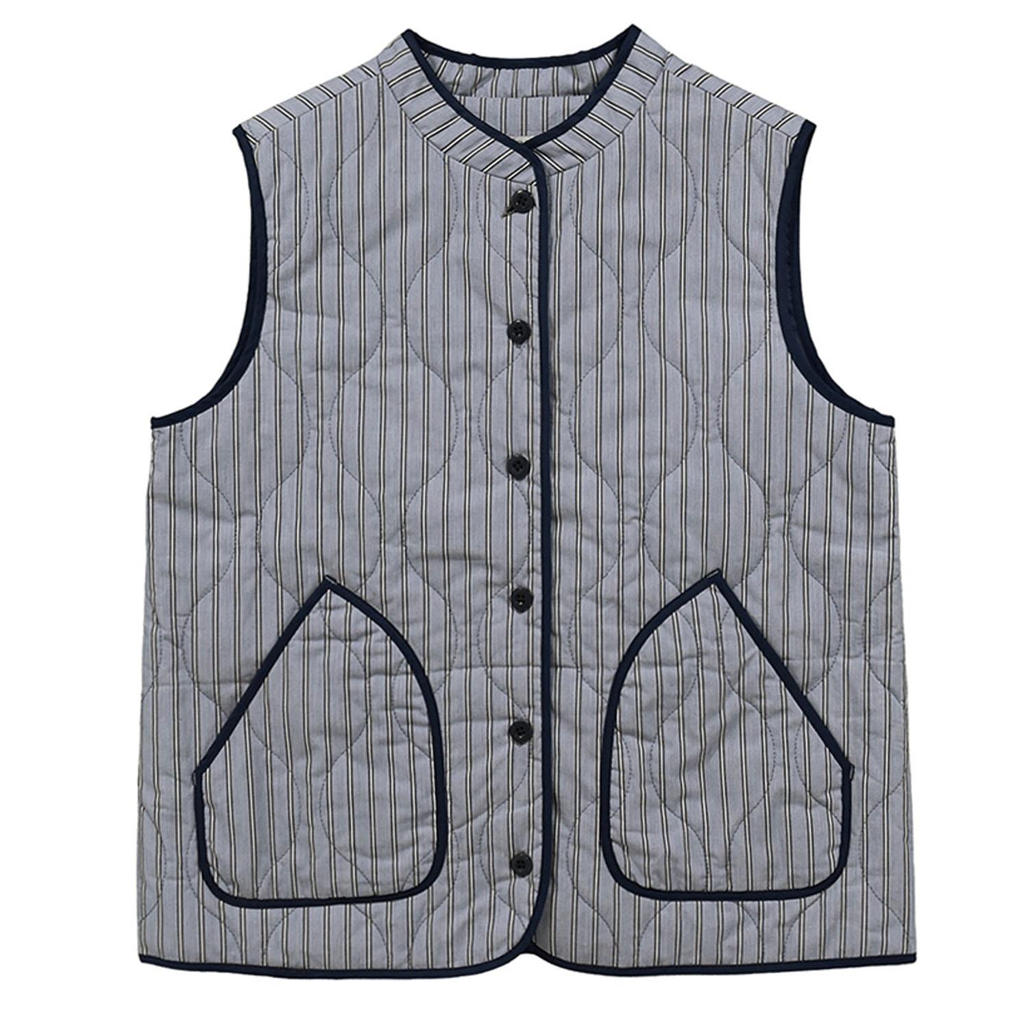 Northern Truck 中綿入り布帛ベスト ネイビー×オフホワイト L