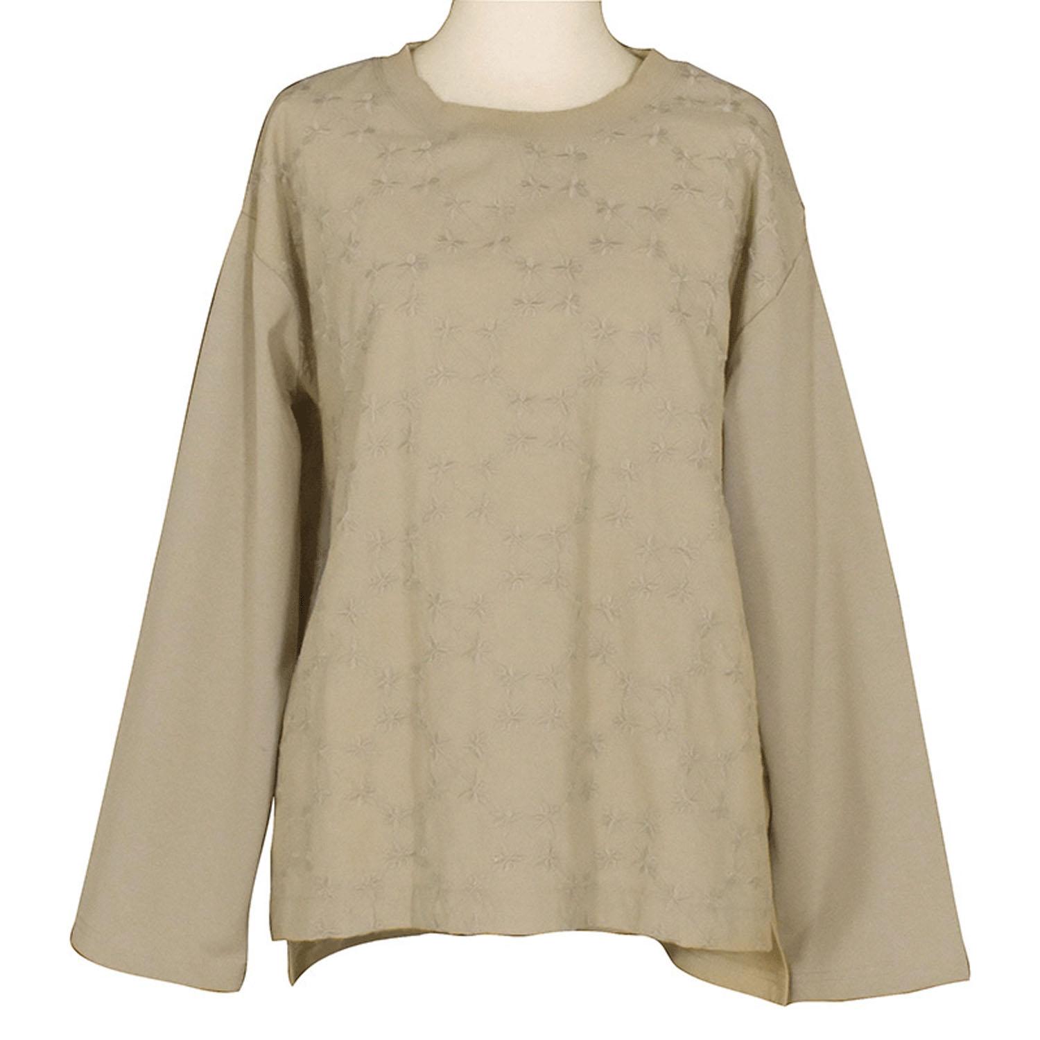 LILASIC フロント布帛刺繍プルオーバー グレー M