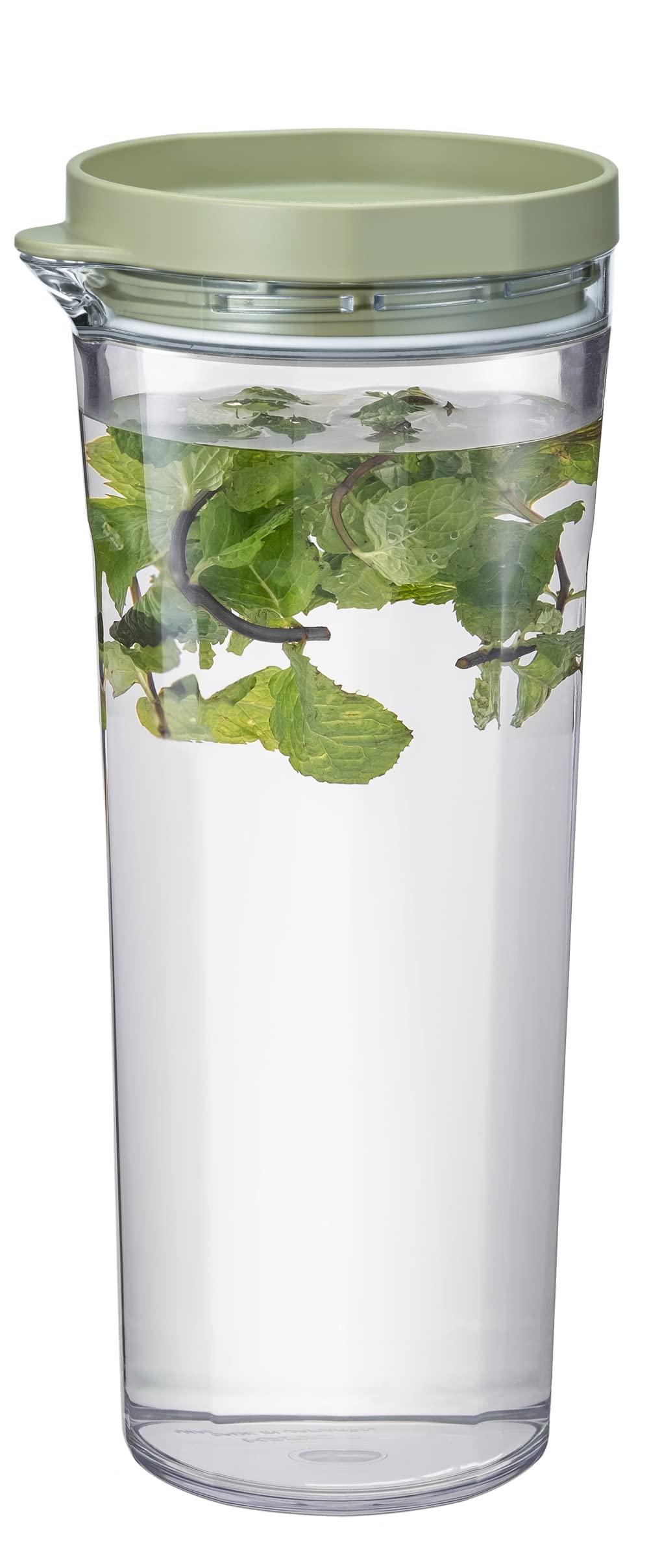 HARIO(ハリオ) フリーザーポット JUSIO 実用容量1100ml スモーキーグリーン トライタン 割れにくい 熱湯・食洗器OK 冷水筒 日本製 FPJ-..