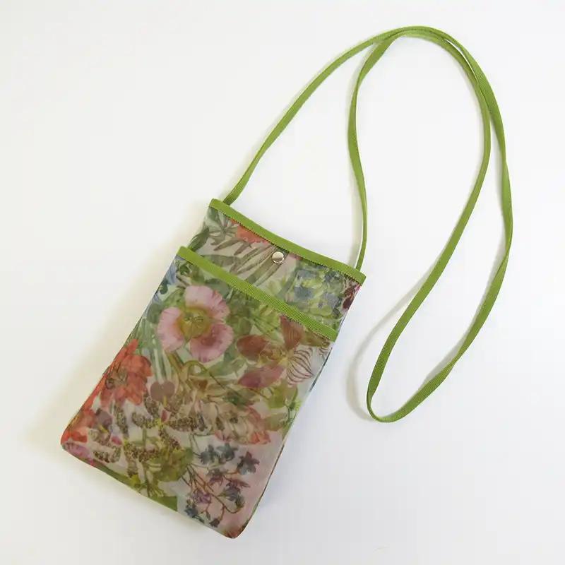 ベル・ブランシェ ネット スマホポシェット ボタニカグリーン 【日本製】