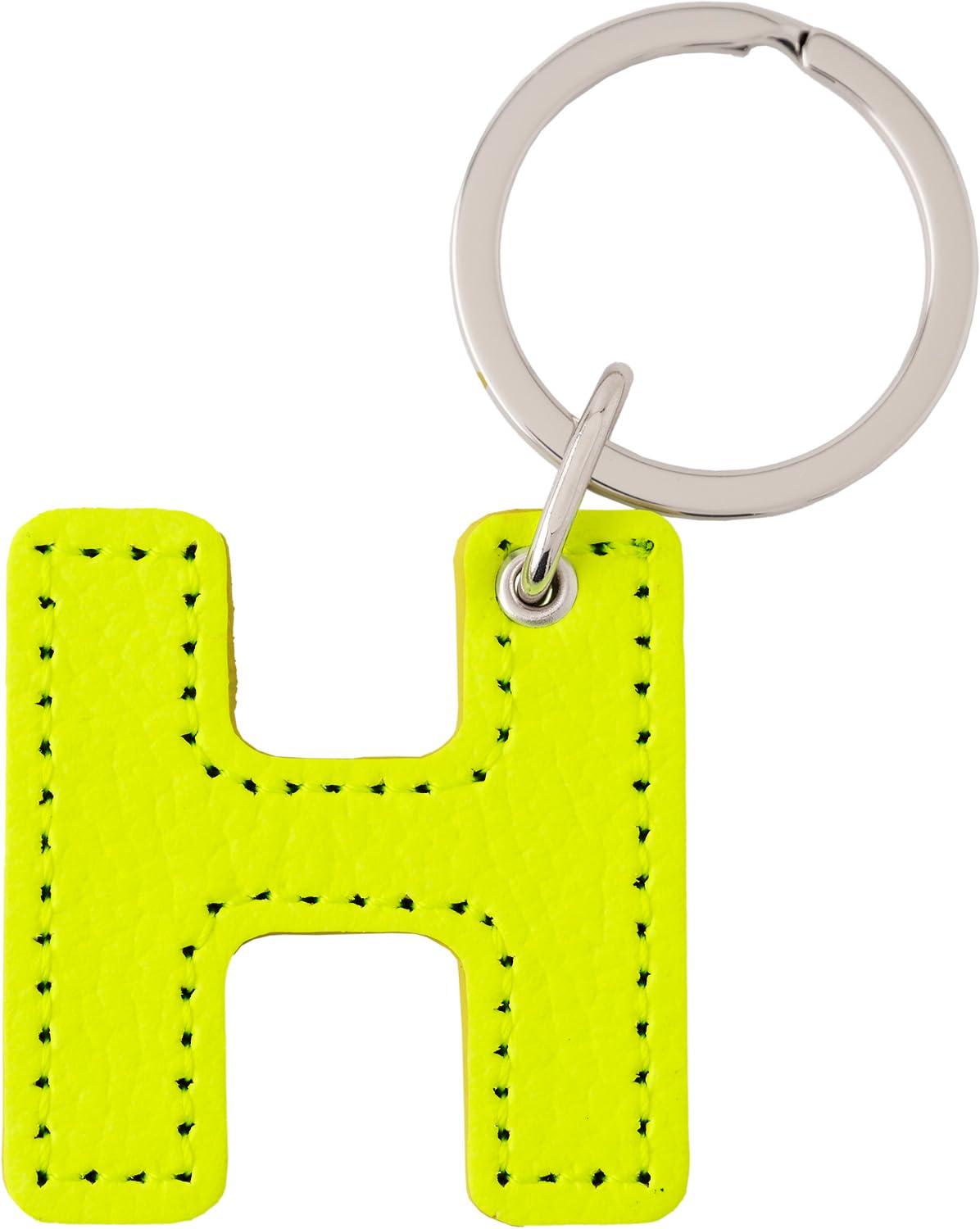 [スリップオン] キーホルダー (アルファベットキーホルダー JAK-1401 H(ネオンイエロー) ワンサイズ