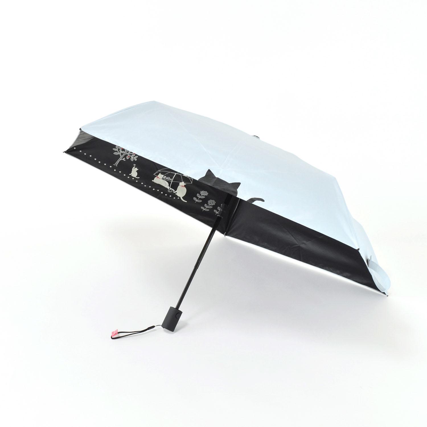 【オールウェザー】傘と猫自動開閉ミニ傘