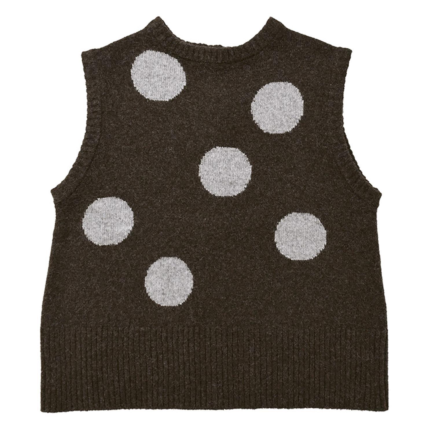 Northern Truck 2WAYドットジャカード柄ベスト ダークブラウン(×グレー) L