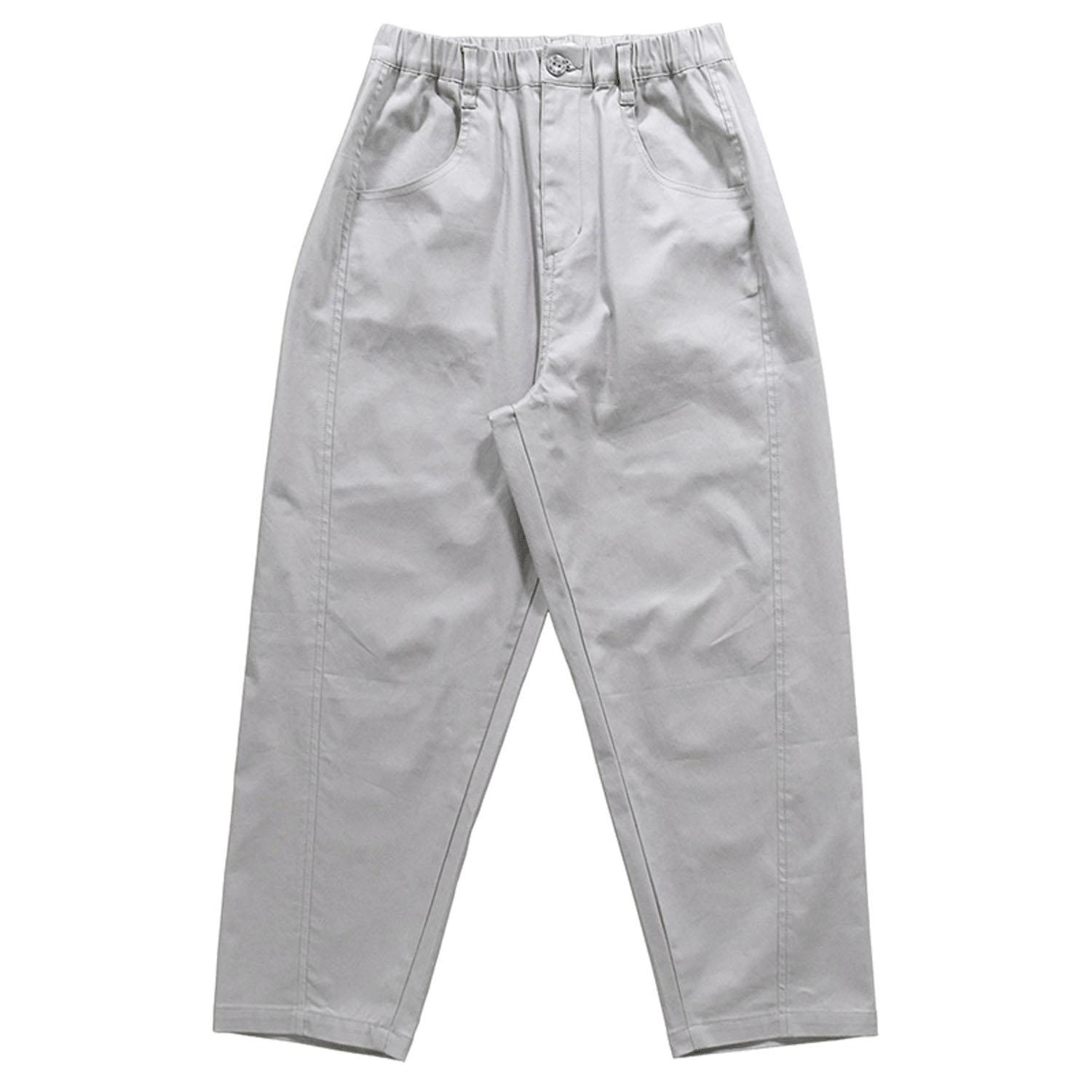 Keitto バード刺繍入りテーパードパンツ ライトグレー M