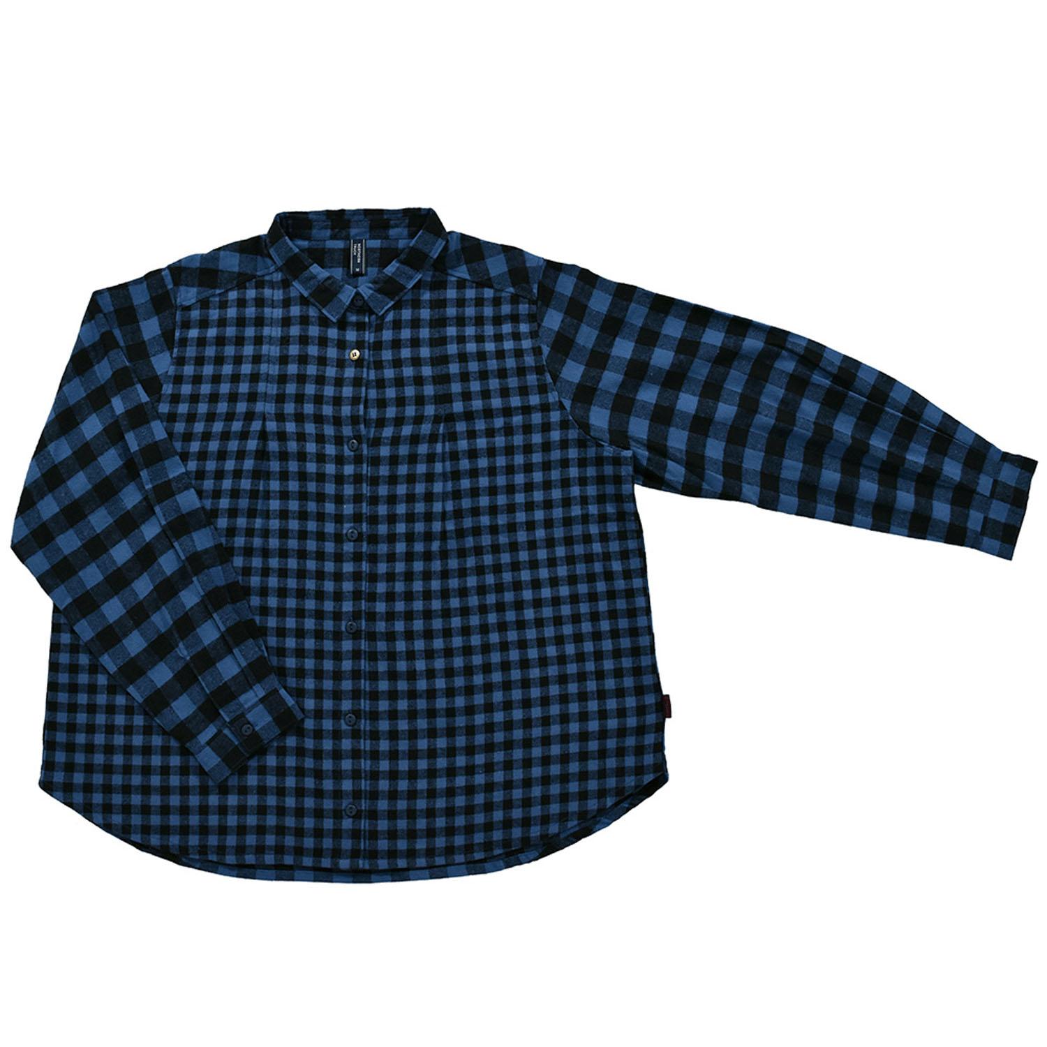 Northern Truck 異素材づかいタック入りシャツ ブルー M