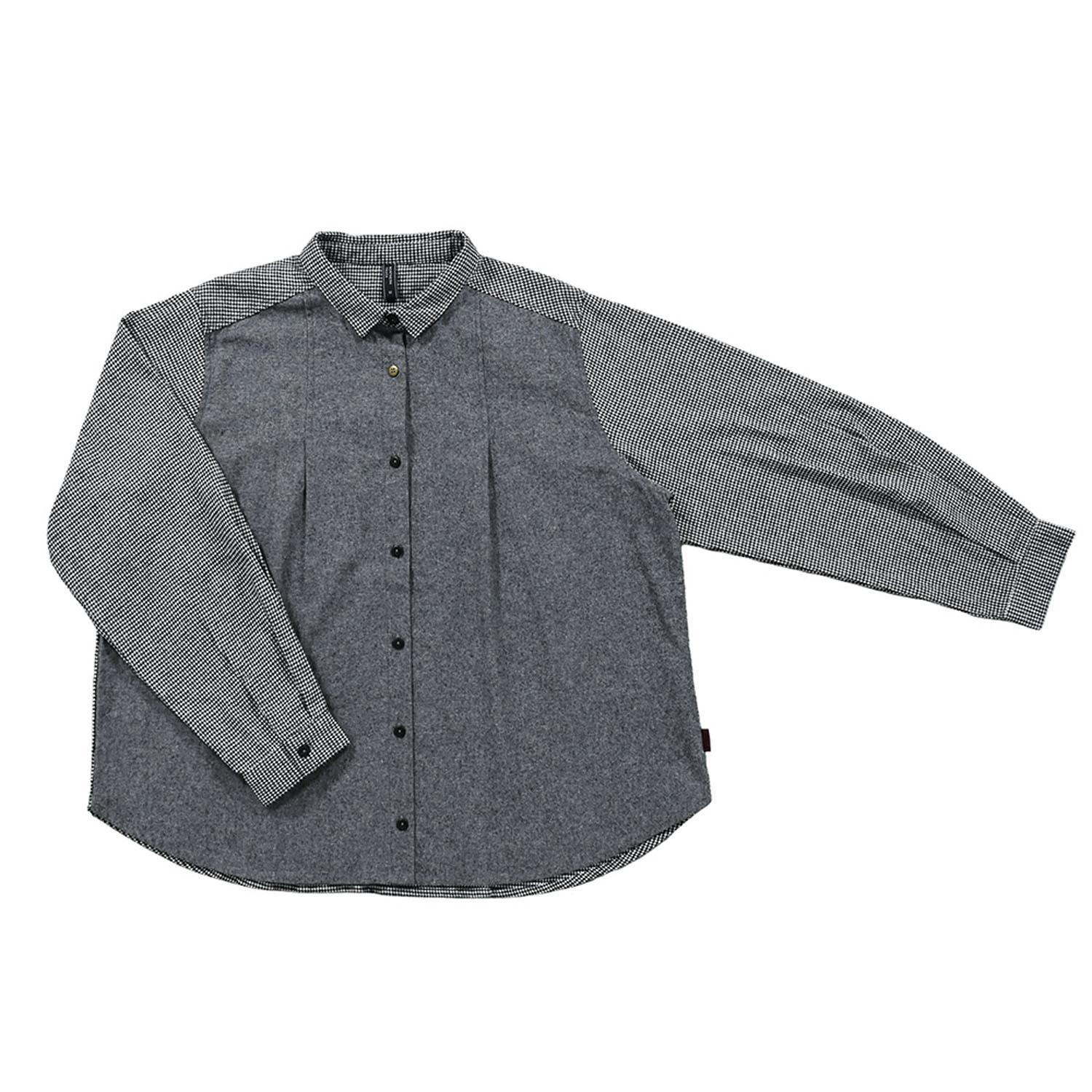 Northern Truck 異素材づかいタック入りシャツ ブラック L