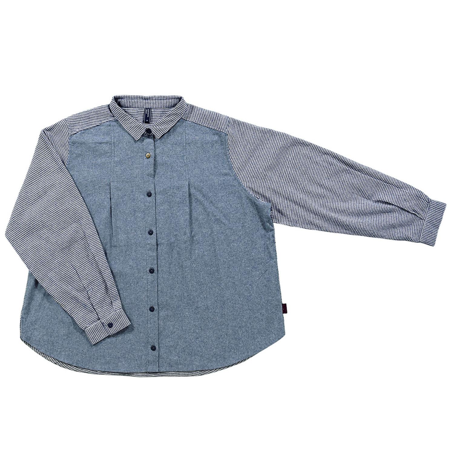 Northern Truck 異素材づかいタック入りシャツ ネイビー L