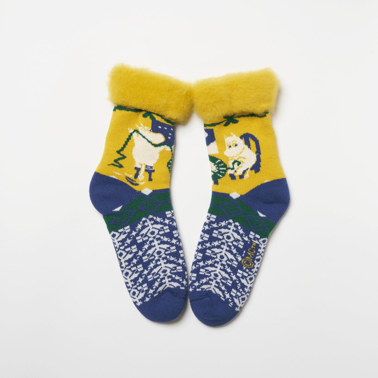 fromF MOOMINもこもこソックス 編み物 マスタード