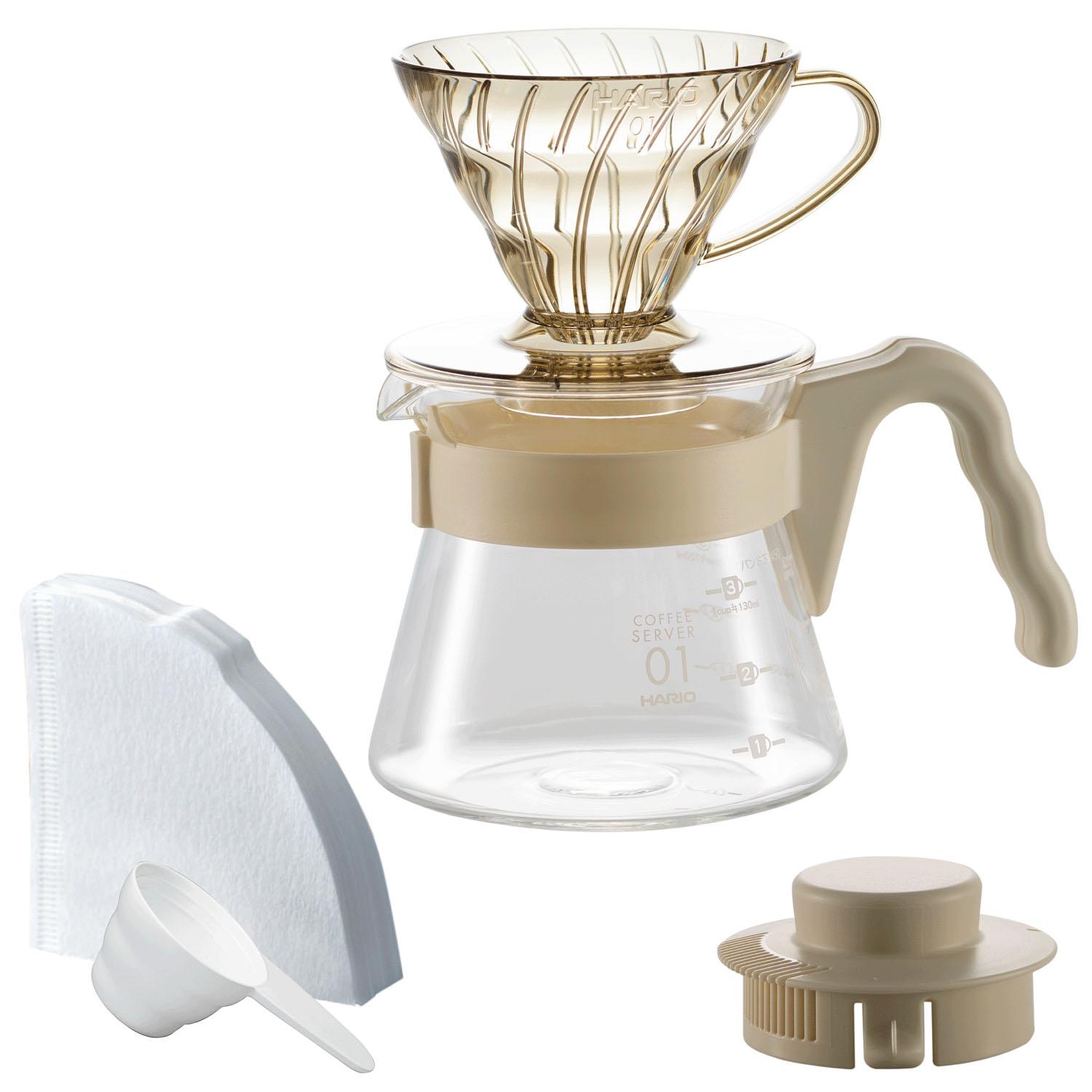 HARIO(ハリオ) V60 カラーブリュー 1~2杯用 ハンドドリップ セット 耐熱ガラス製サーバー 計量スプーン..