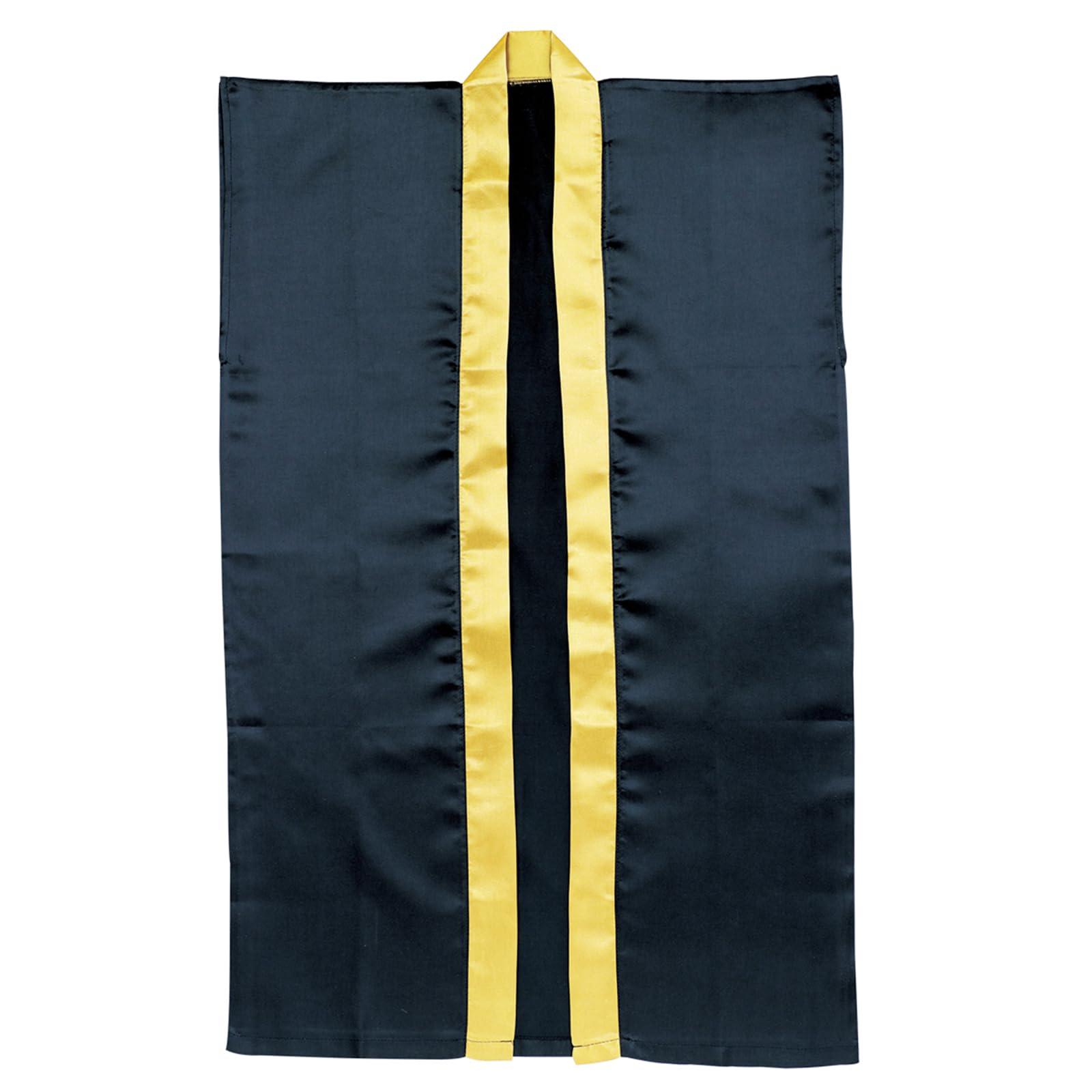 アーテック(Artec) イベント ハッピ ソフトサテンロングハッピ 黒/金襟 M 小学校高学年から大人向け 19423