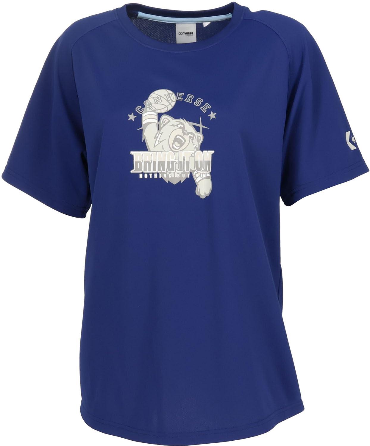 [コンバース] バスケ 半袖シャツ ガールズプリントTシャツ CB351352 吸汗 速乾 C.ネイビー L