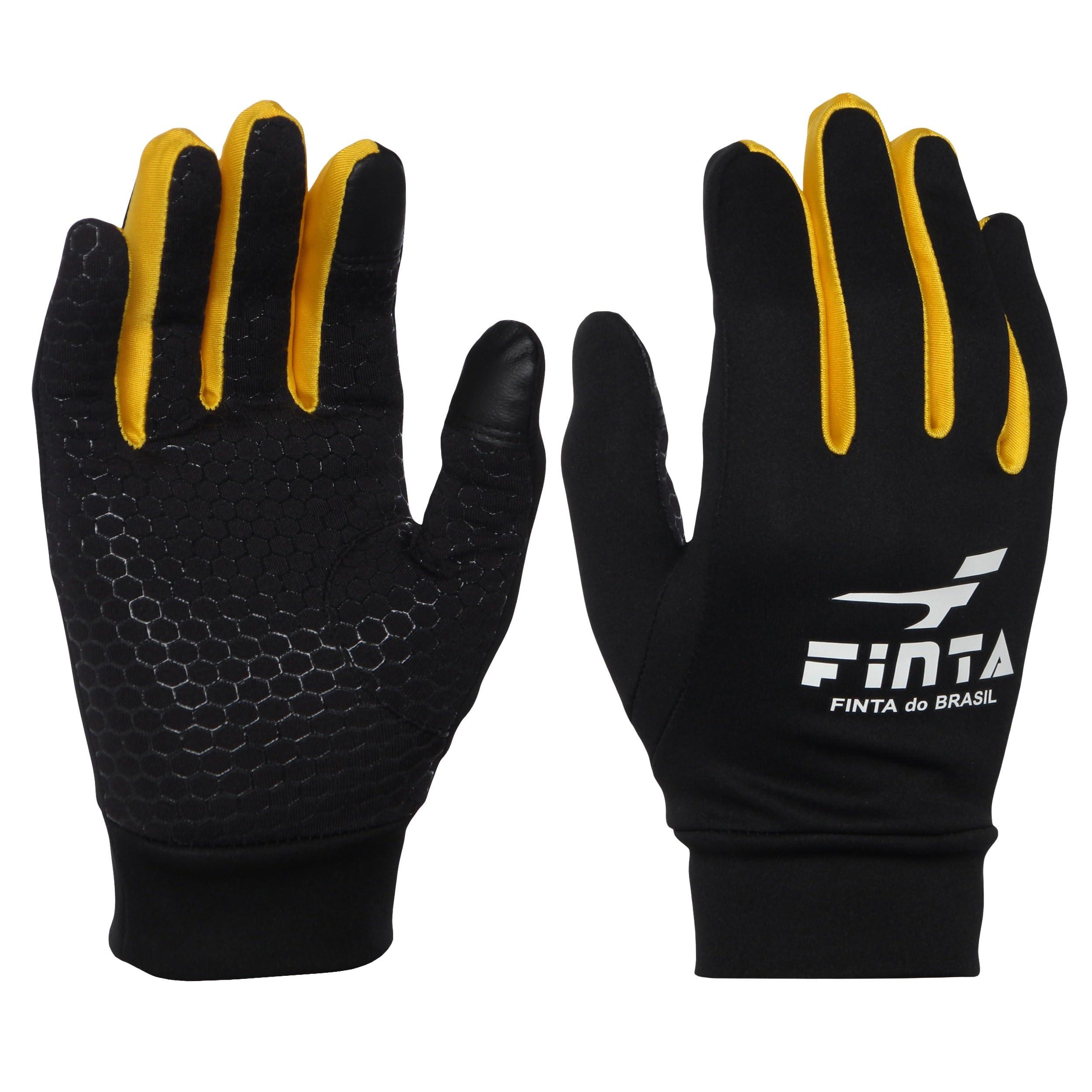 フィンタ サッカー フィールドグローブ FT3514 ((4100)イエロー×ホワイト, ジュニアフリー)