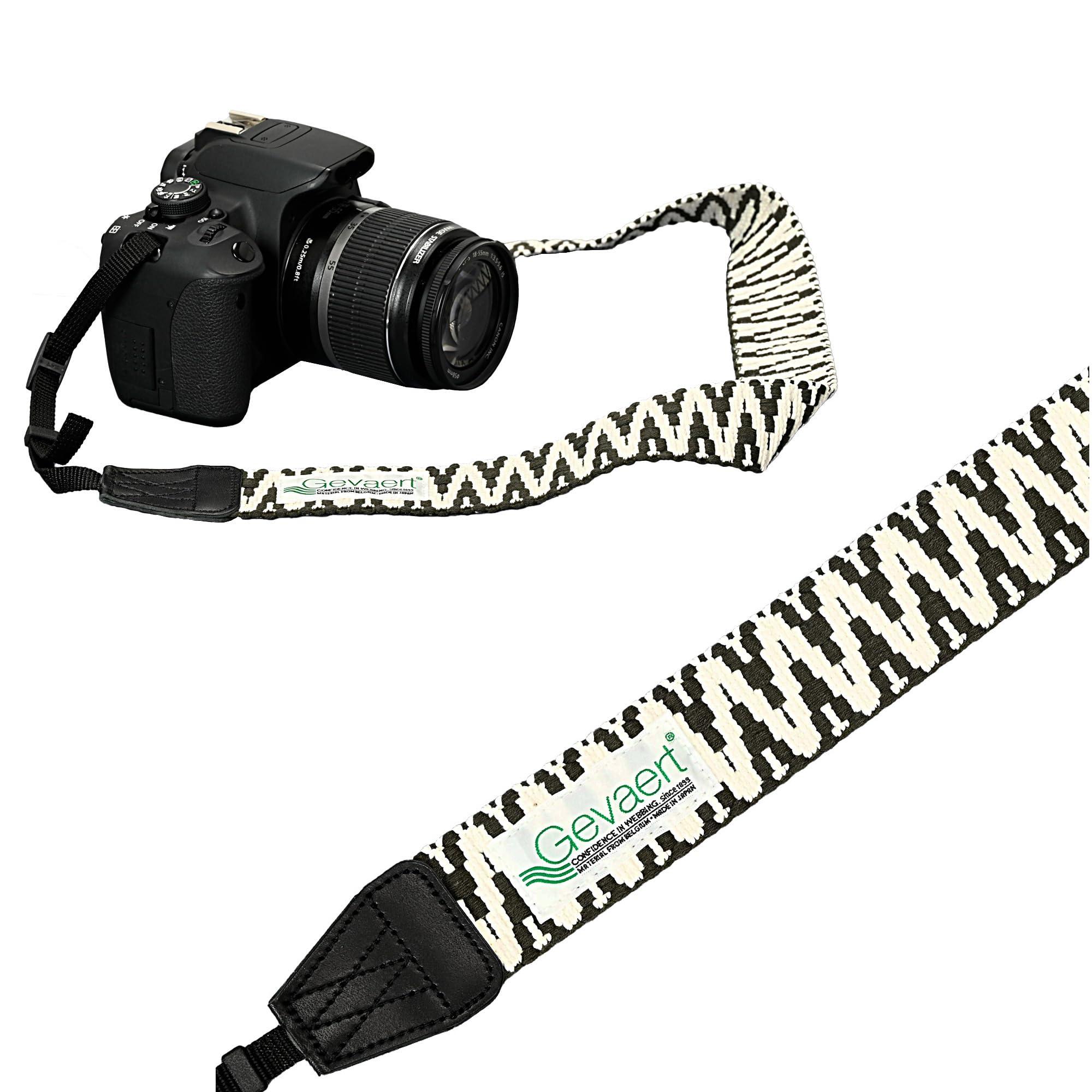 [エツミ] Gevaert カメラストラップ 一眼レフ/ミラーレス ストラップ ゲバルト ビコロールシャギー リサイクル素材使用 日本製 チャコールグレー/ホワイト VGV-021