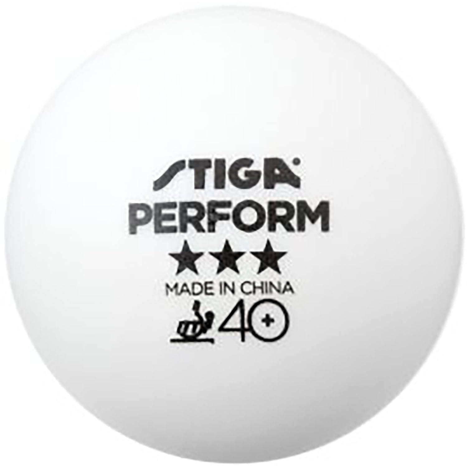 スティガ(STIGA) 卓球 試合用ボール ブレが少ない 3スターパフォーム 40+ 6球入り ホワイト 1113211006