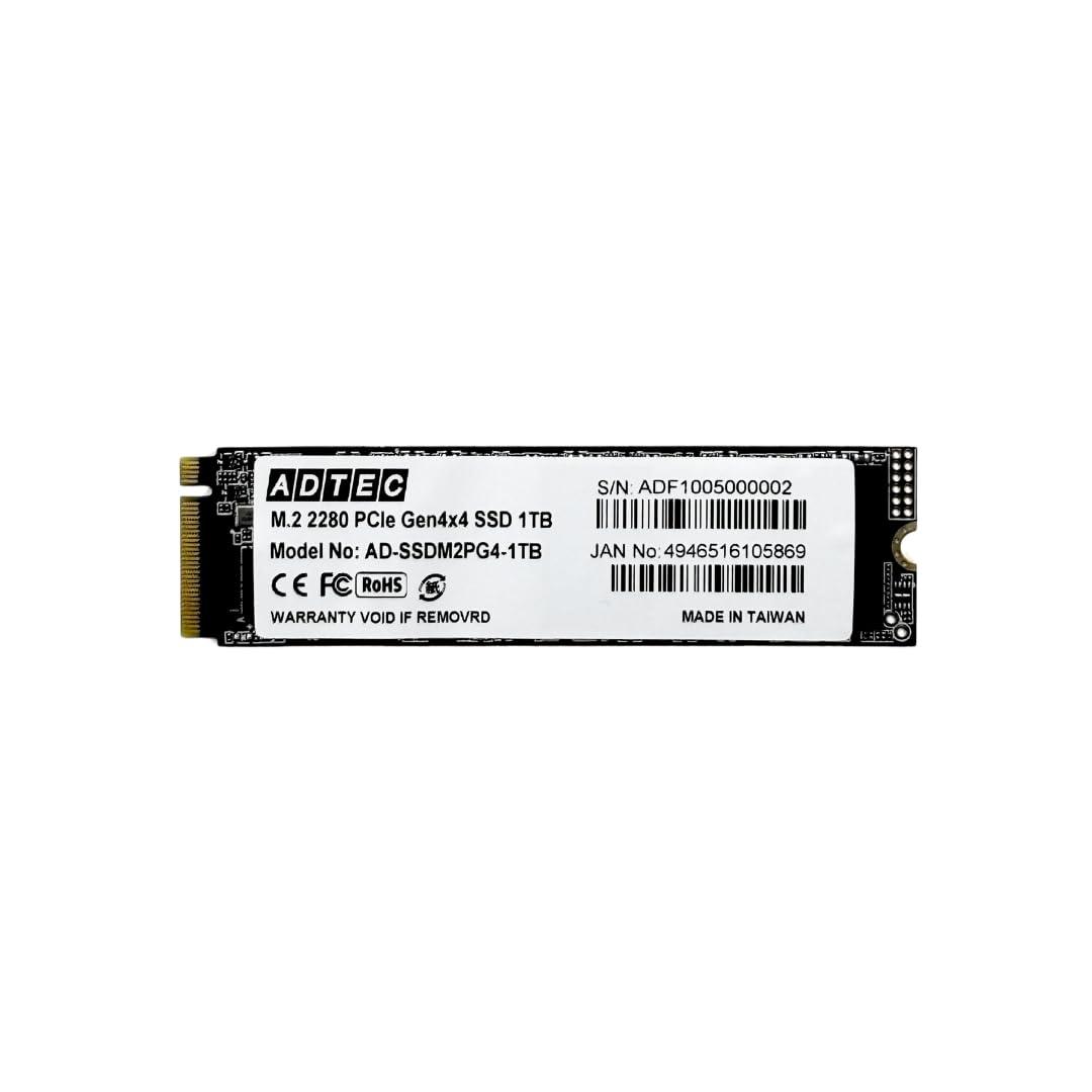 アドテック M.2 1TB 3D TLC NVMe PCIe Gen4x4(2280) 3年保証 AD-SSDM2PG4-1TB