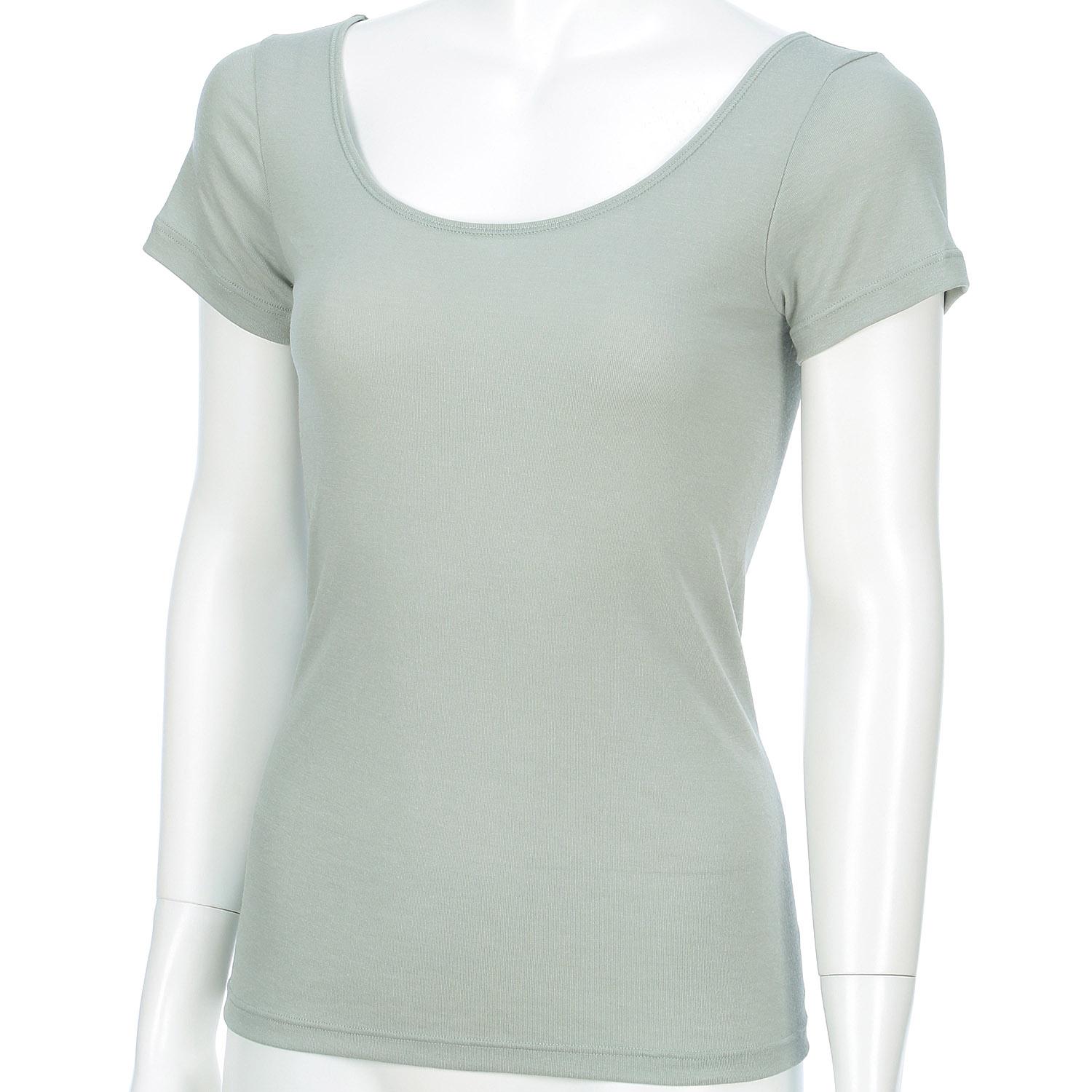 [グンゼ] インナーシャツ アセドロン 汗対策 湿気対策 吸汗速乾 さらさら素材 汗取り付き インナー MC0051 レディース ダルグリ-ン