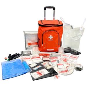 [山善] 防災リュック リュック&キャリー型 防災バッグ 30点 セット 一次避難用 給水バッグ 携帯用トイレ 大容量 オレンジ YKB-30R