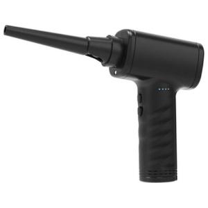 ナカバヤシ LEDライト付 風速調整3段階 電動エアダスター充電式 ブラック