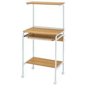 不二貿易(Fujiboeki) パソコンデスク 机 幅60×奥行48×高さ122cm ナチュラル 木目調 キーボードトレー付..