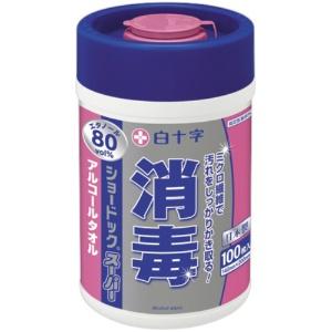 白十字 アルコールタオル 80vol% ショードックスーパー ボトル 100枚 指定医薬部外品