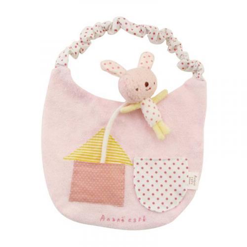 モンスイユ アナノカフェ AC. ベビーマスコット付 スタイ ピンク 55250