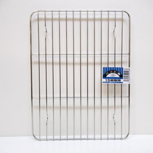 赤川器物製作所 AG 18-8ステンレス 角バットアミ 255x193xH12mm 15枚取