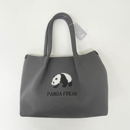 [ルートート] 2486 2487 小さめ 丸洗い可能 ニット素材 トートバッグ CJ デリ ルフル (248601 Panda チャコール)