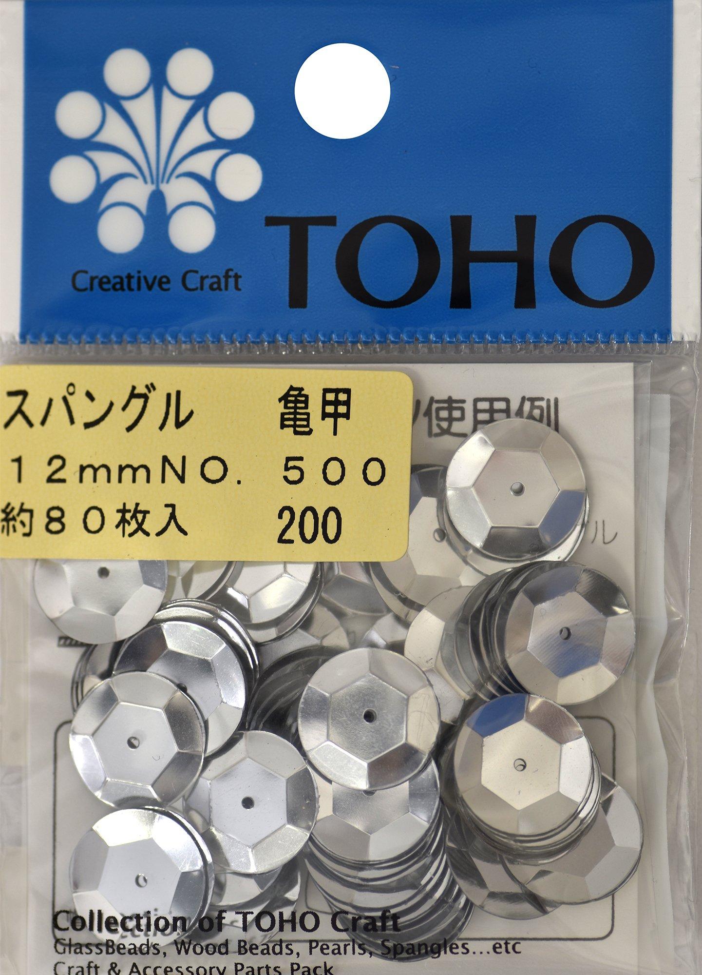 TOHO スパングル 亀甲 約12mm シルバー 約80枚入り No.500