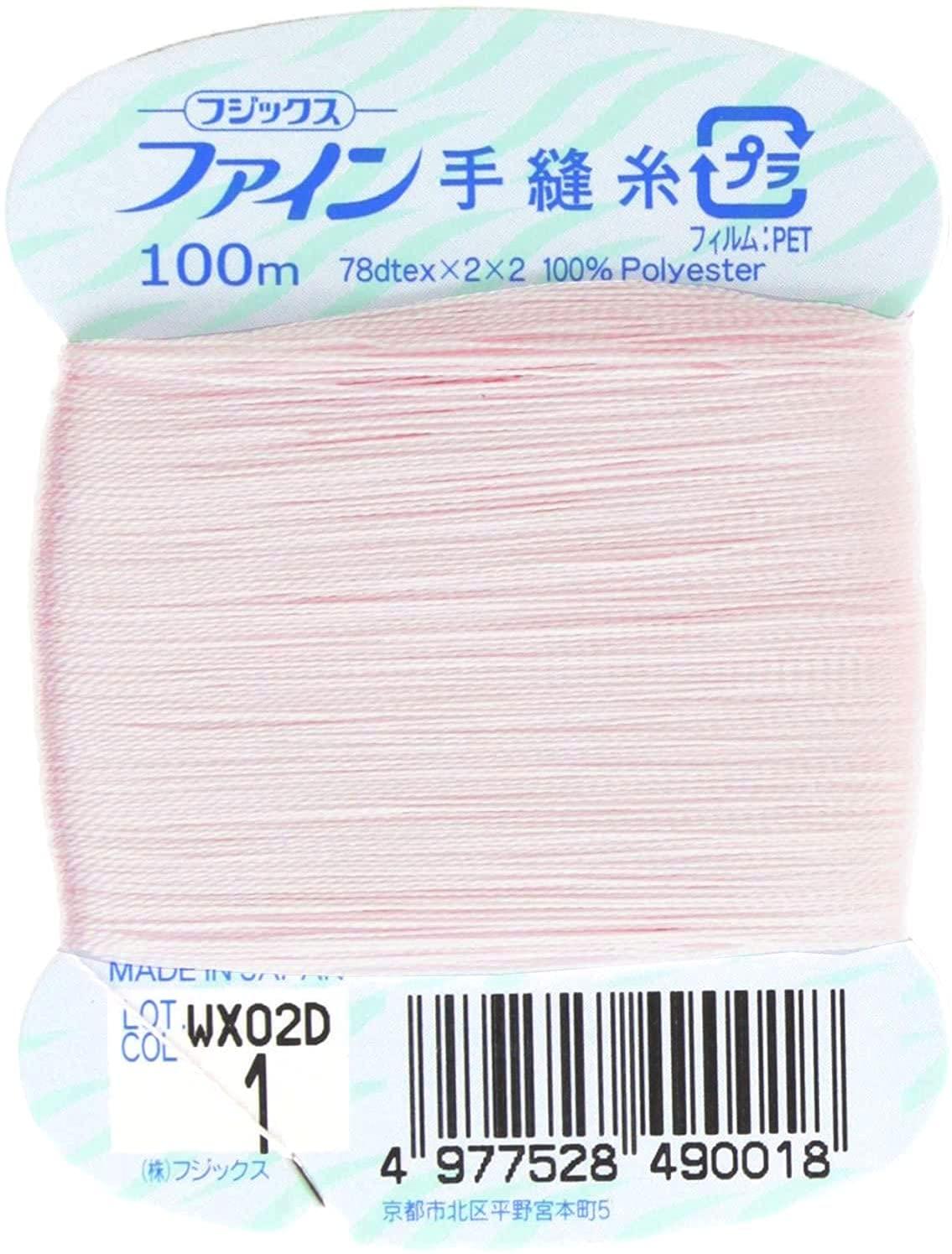 フジックス FUJIX ファイン 手縫い糸 #40 100m巻 col.1 ピンク系 #40