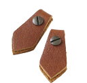 日本紐釦貿易(Nippon Chuko)NBK 本革 ファスナー引き手パーツ ペンタゴン型 ネジ式カシメ付き 約15mm×30mm 茶 LSP-C ブラウン(3)