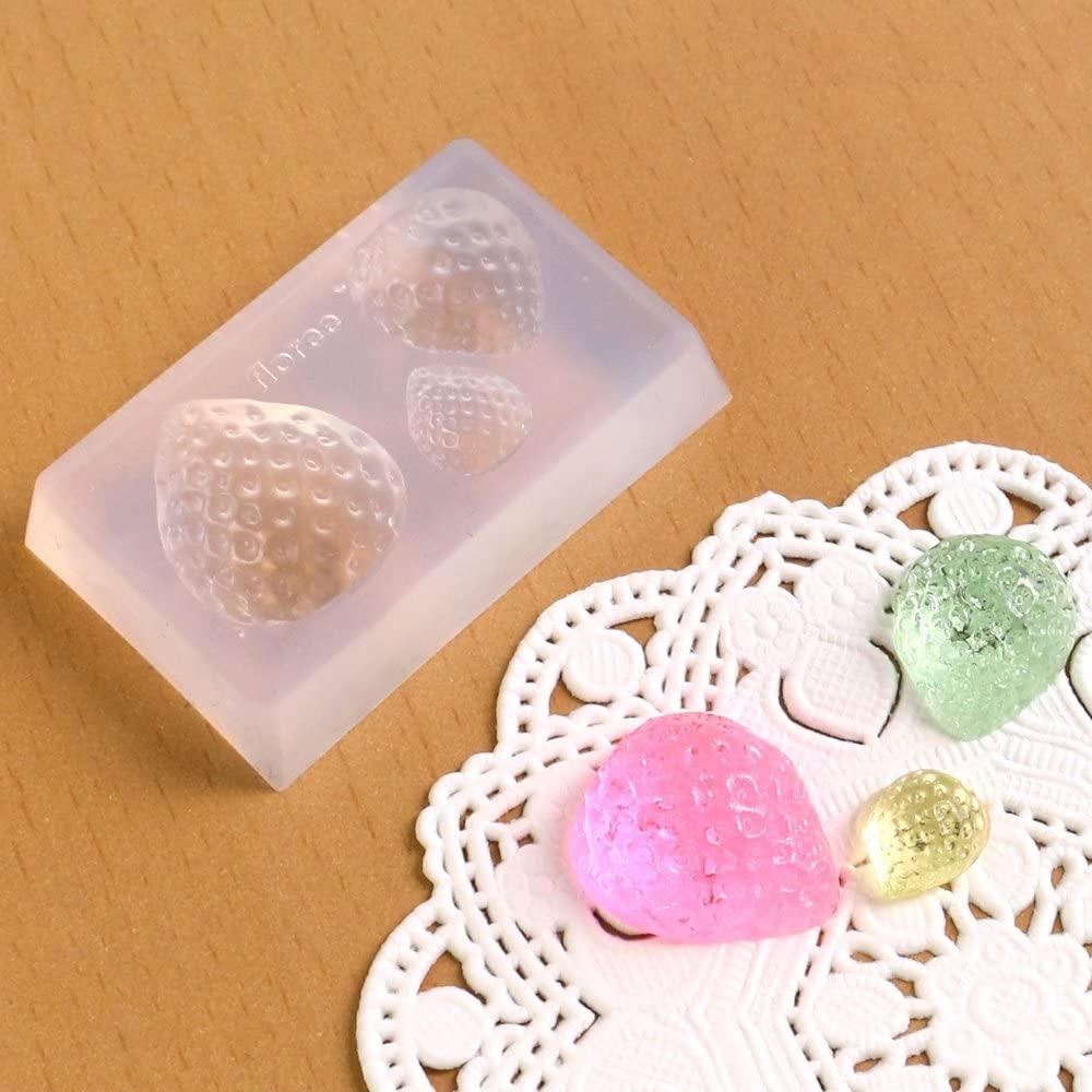 亀島商店 レジンクラフト用 ソフトモールド リアルいちご 5.3×3.4×D1.2cm KAM-REJ-404