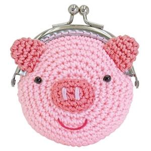 オリムパス製絲 編み物キット アニマルがま口 ブタ AK-25