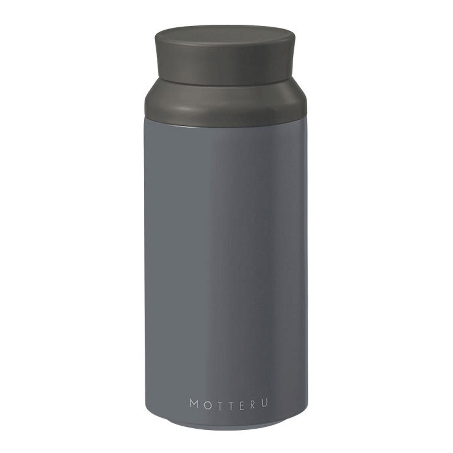 MOTTERU モッテル 電子レンジが使えるサーモボトル (ブラック) | サーモステンレス サーモステンレスボトル 魔法瓶 真空二重構造 保温 保冷 水筒 プレゼント ギフト くすみ パステル アースカラー