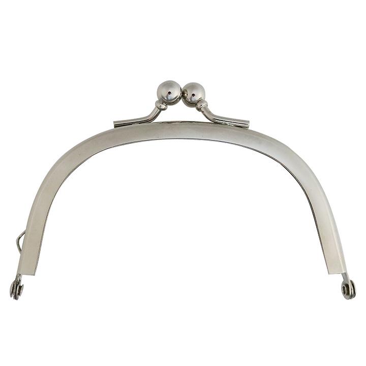 KIYOHARA バッグマイスター 差し込み口金 丸型 片カン 10cm N ニッケル 紙ひも・かんたんレシピ付き BM05-09