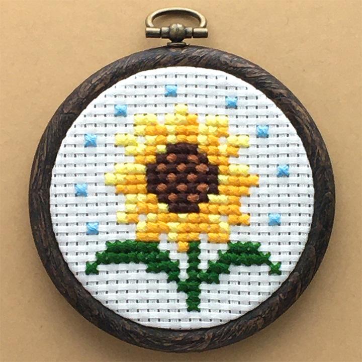 COSMO 刺繍キット まんまるフレーム ヒマワリ 7774