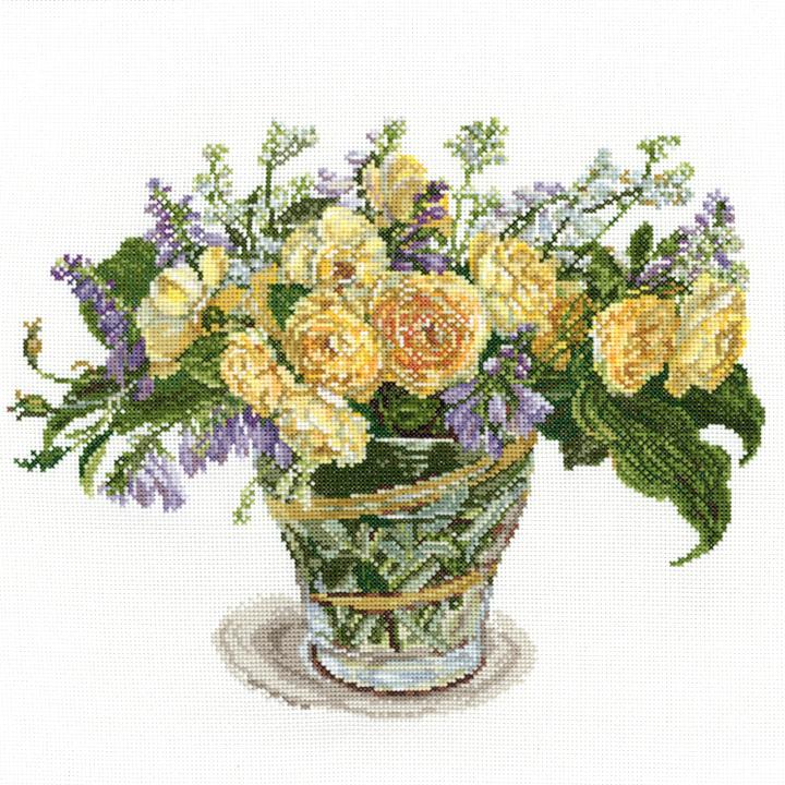 LECIEN (ルシアン) クロスステッチ刺しゅうキット グラハム・トーマスとバター・カップ H30×W38cm CSK682