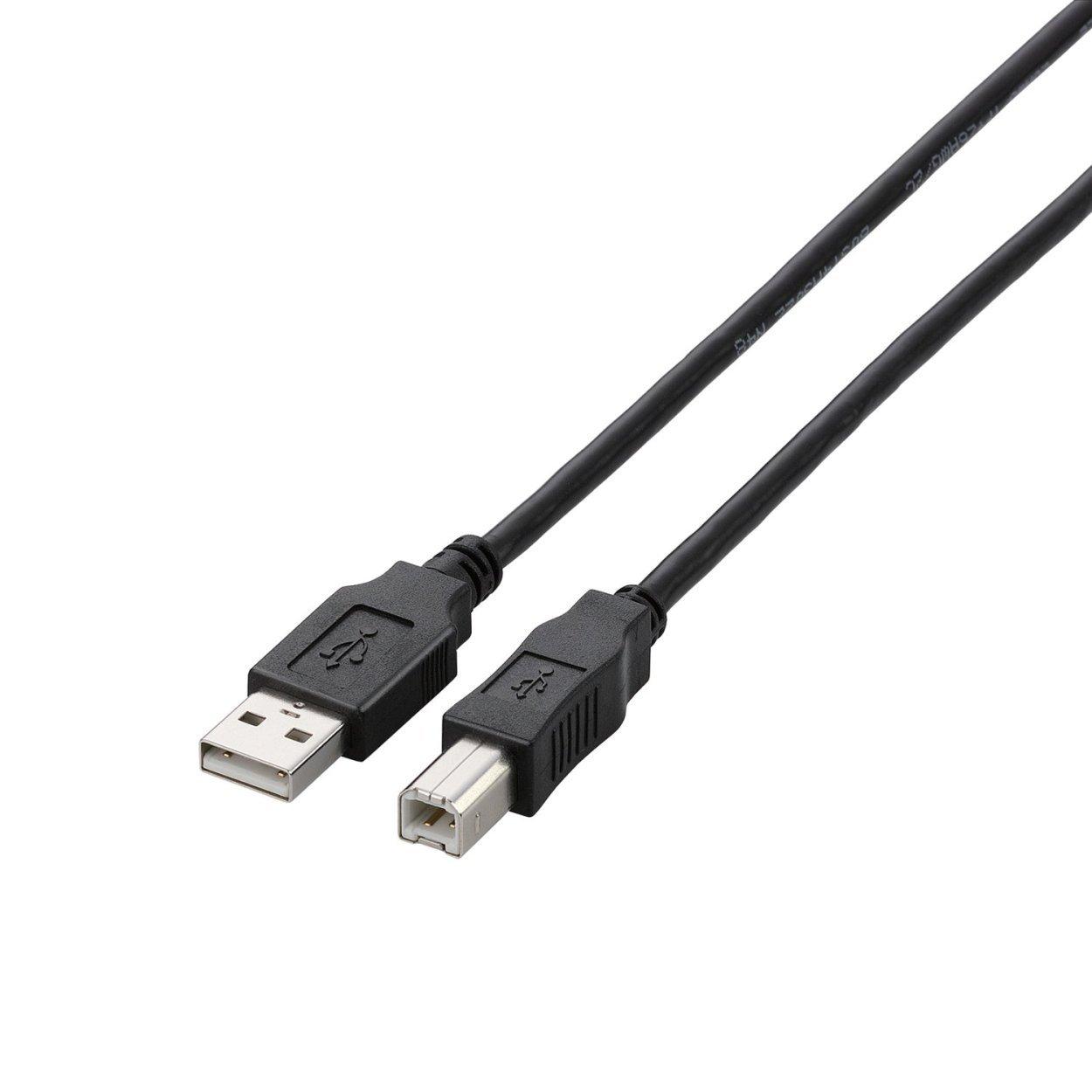 エレコム USBケーブル 【B】 USB2.0 (USB A オス to USB B オス) 5m ブラック U2C-BN50BK