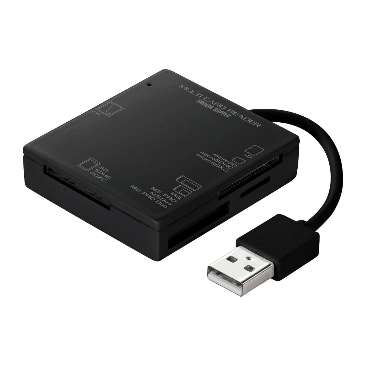 サンワサプライ USB2.0 カードリーダー 4スロット ブラック ADR-ML15BKN