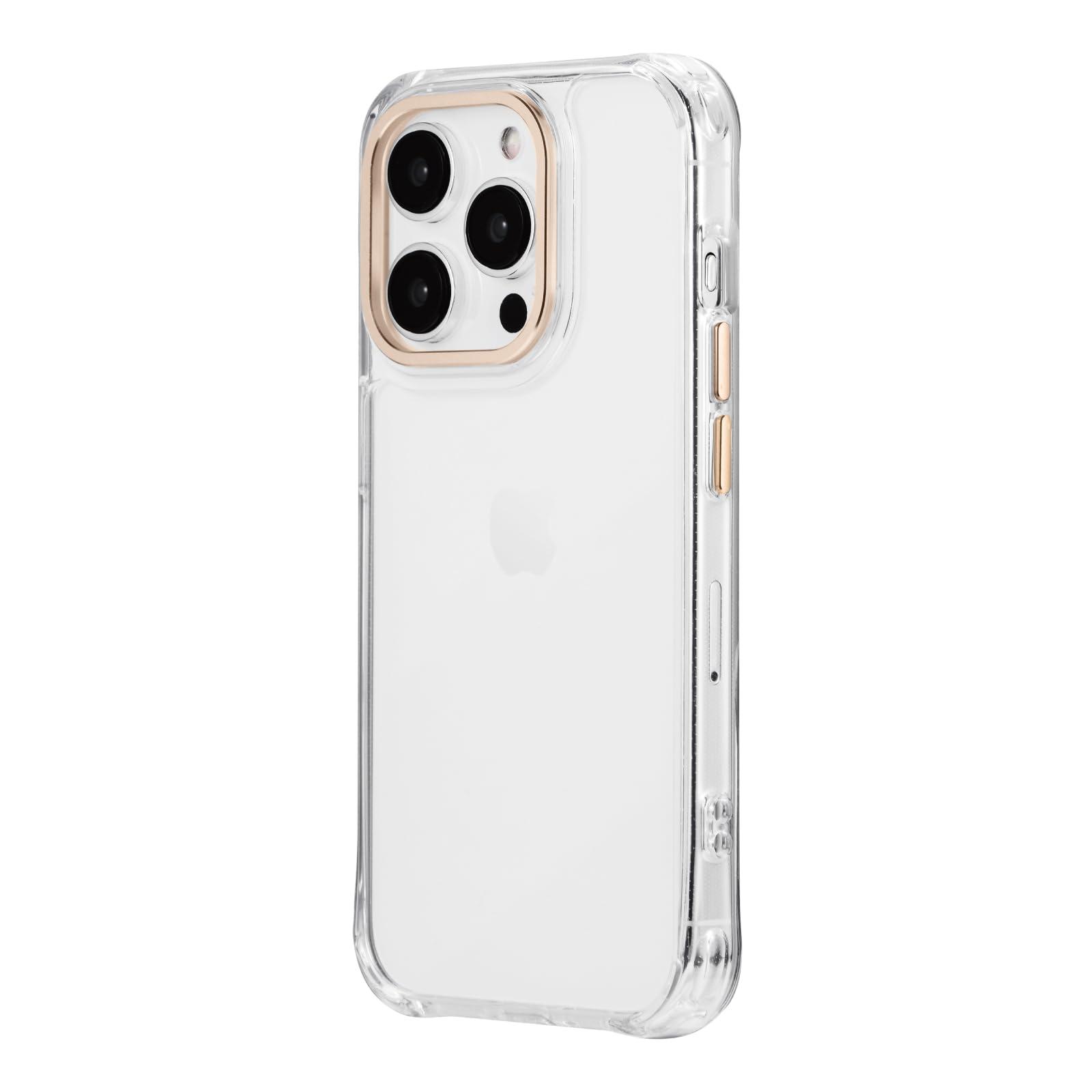 ルプラス(Leplus) iPhone 15 Pro カメラ保護ハイブリッドケース 「UTILO Cam Tough」 ゴールド TPU PC アルミ合金 保護 シェルカバー L..