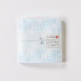 【5個セット】楠橋紋織 くすばしタオル わた音 しゅすワッフル ハンカチタオル 25cm×25cm ブルー 1-65610-86-BX5