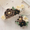 タカギ繊維 Panami 手芸キット コットン生地で作る 普段づかいの つまみ細工 チョコレート バレッタとブローチ LH-449