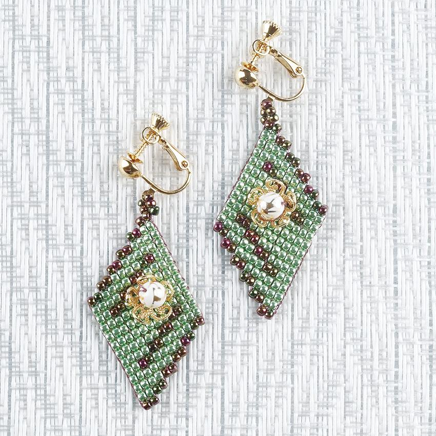 TOHO ビーズ織りキット ビーズ織りをはじめよう イヤリング(ロンバス) H-LD-4